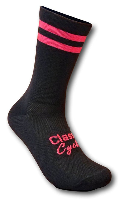 Classic Cycling Equipe Socks - Black Pink - Classic Cycling