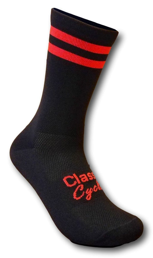 Classic Cycling Equipe Socks - Black Red - Classic Cycling