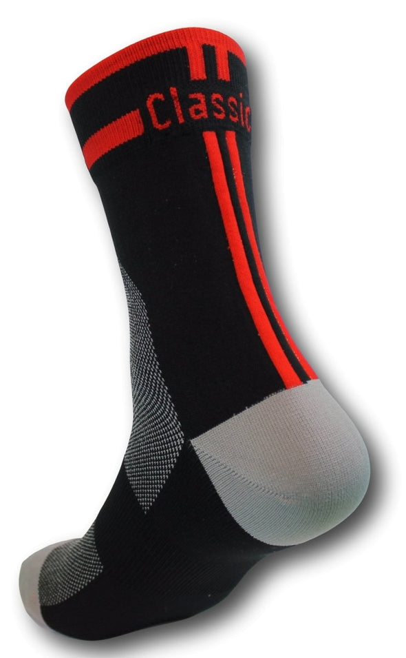 Classic Cycling Sock - Black and Red - Classic Cycling