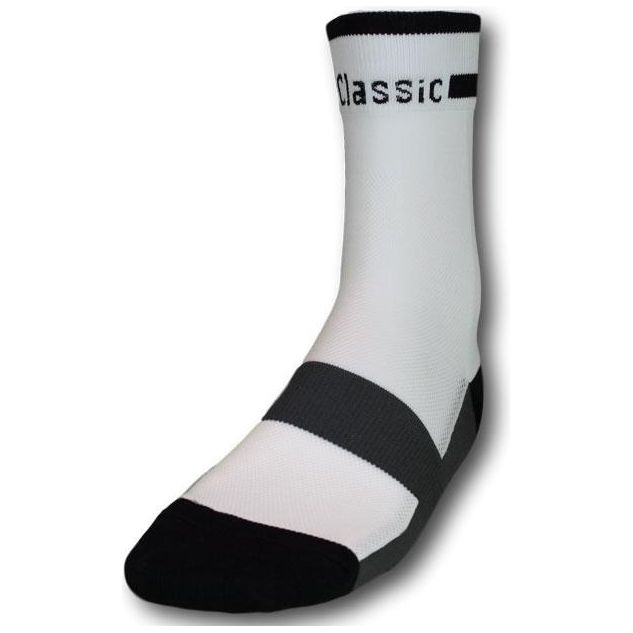 Classic Cycling Sock - White w- Black Accents - Classic Cycling