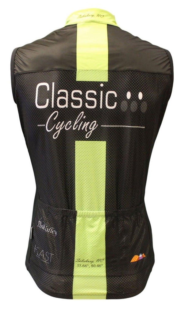 Classic Cycling Wind Vest - Black with Fluo - Classic Cycling