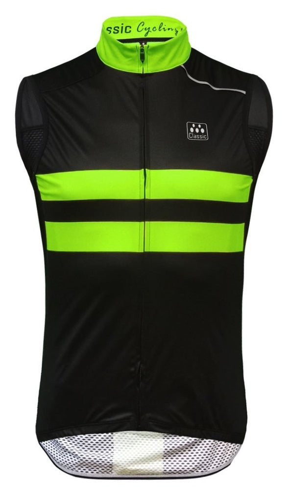 Classic Cycling Women's Wind Vest - Black with Fluo - Classic Cycling