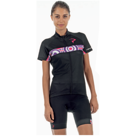 Pinarello Women's CORSA Jersey - Black-Purple-Pink - Classic Cycling