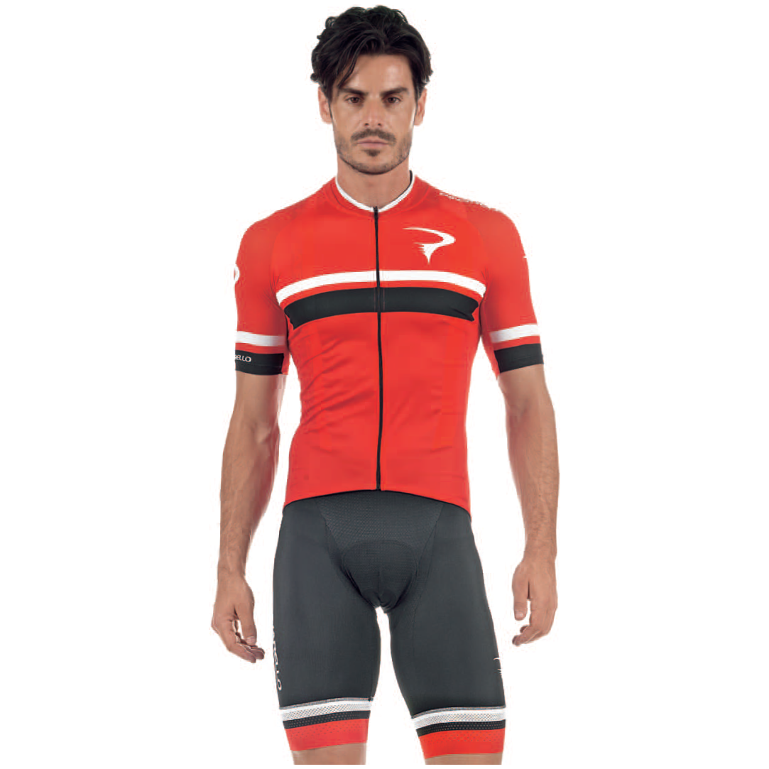 Pinarello CORSA Jersey - Red-Black - Classic Cycling