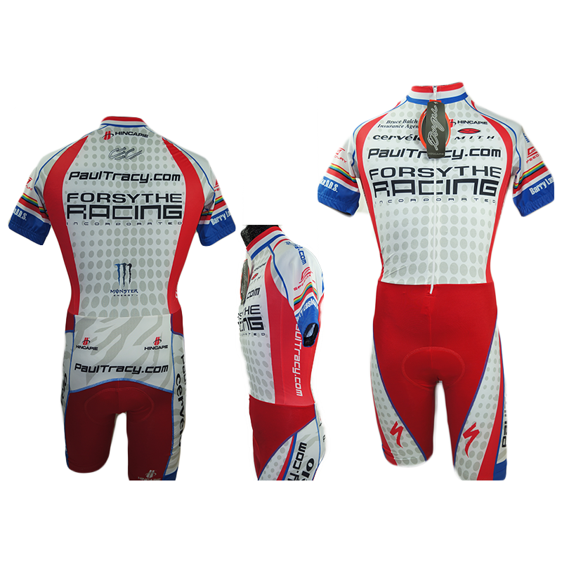Hincapie Skinsuit - Extra Small White-Red - Classic Cycling