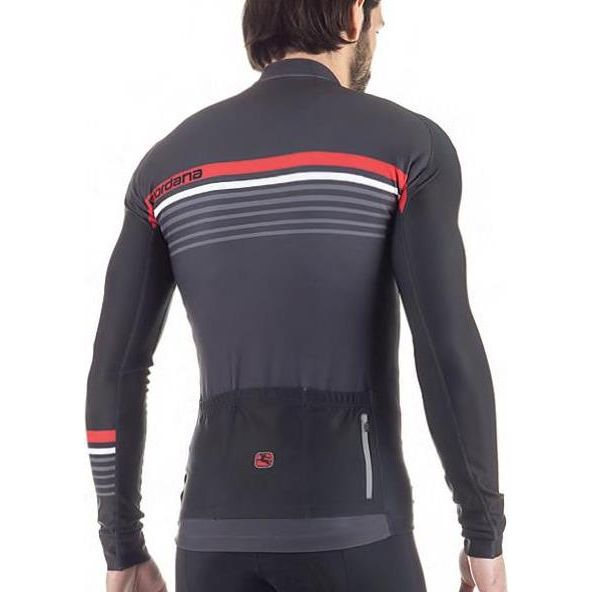 Giordana FR-C 'Raggi' Long Sleeve Jersey - Black-Red - Classic Cycling