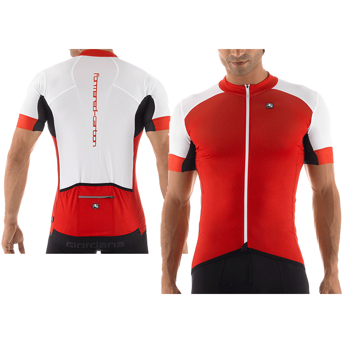 Giordana FR-C Forma Red Carbon Short Sleeve Jersey Red - Classic Cycling