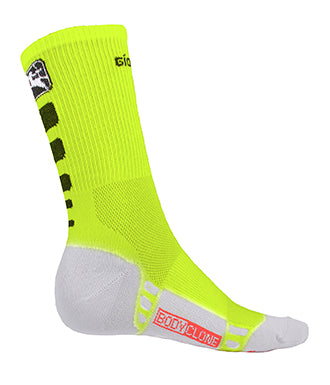 Giordana Cycling Socks Forma Red Mid Cuff Fluo Yellow - Classic Cycling