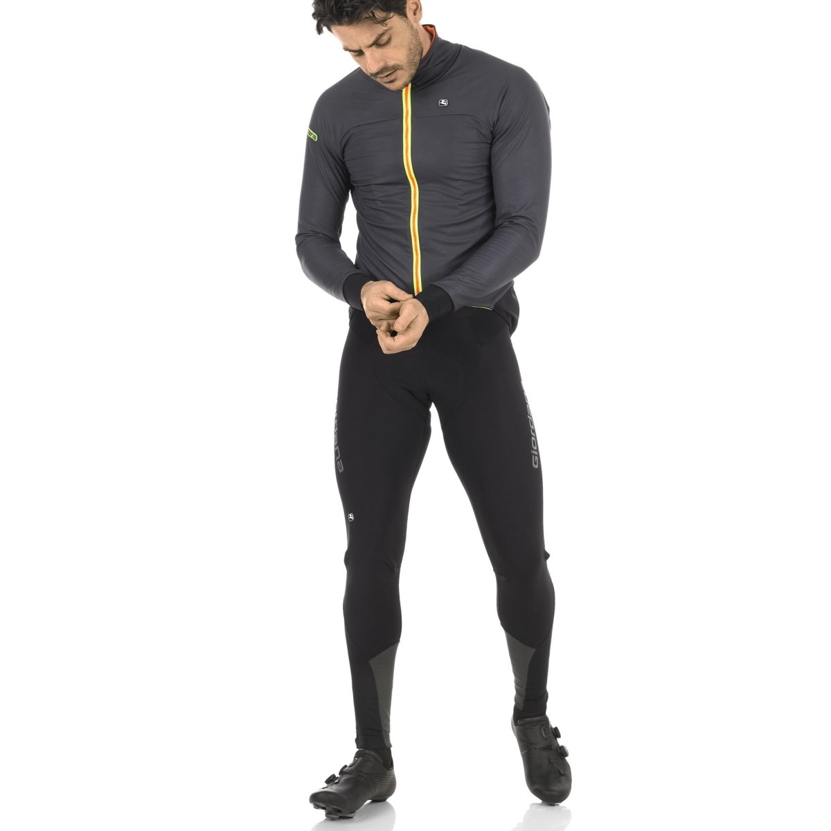 Giordana AV EXTREME Jacket - Charcoal-Fluo Yellow - Classic Cycling