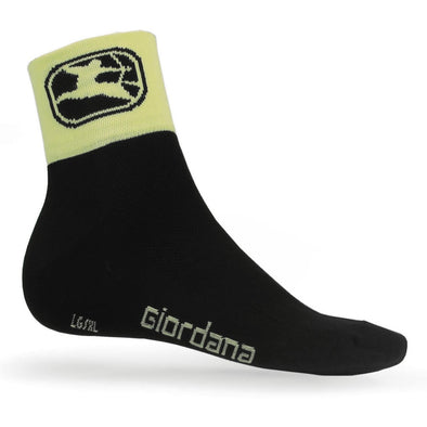 Giordana Classic Trade Sock Mid Cuff - Black-Fluo Yellow - Classic Cycling