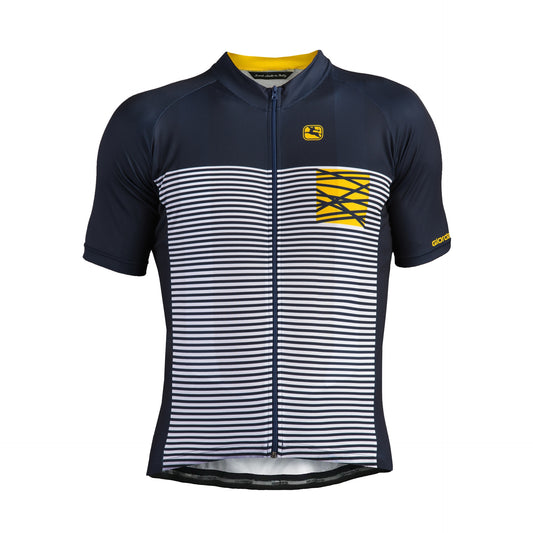 Giordana Moda Vero Pro Mare Short Sleeve Jersey - Navy-White-Yellow - Classic Cycling