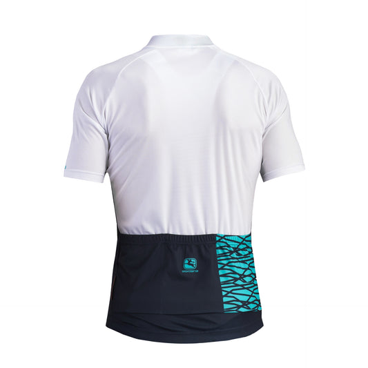 Giordana Moda Vero Pro Mare Short Sleeve Jersey - White-Navy-Aqua - Classic Cycling