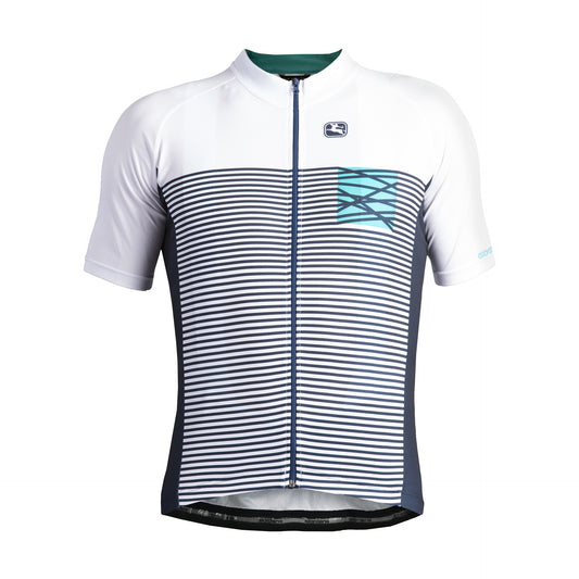 Giordana Moda Vero Pro Mare Short Sleeve Jersey - White-Navy-Aqua - Classic Cycling