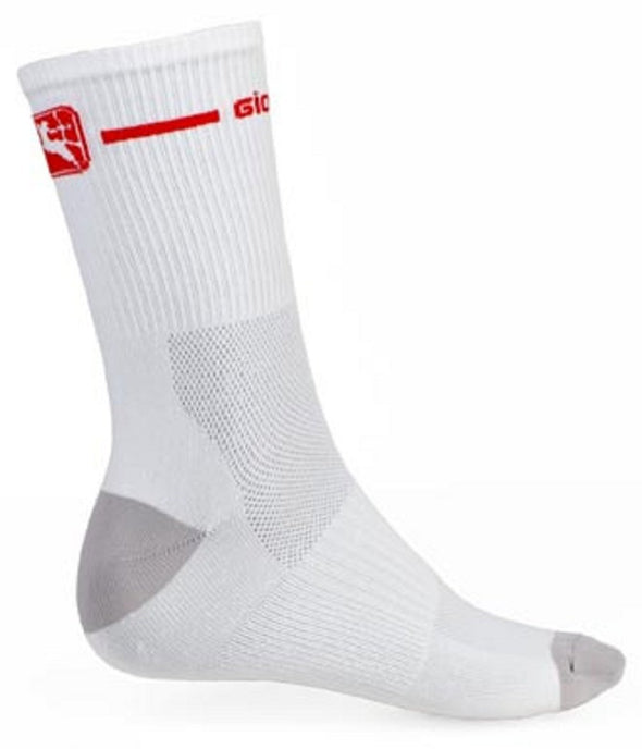 Giordana Cycling Socks Trade Tall Cuff White Red - Classic Cycling