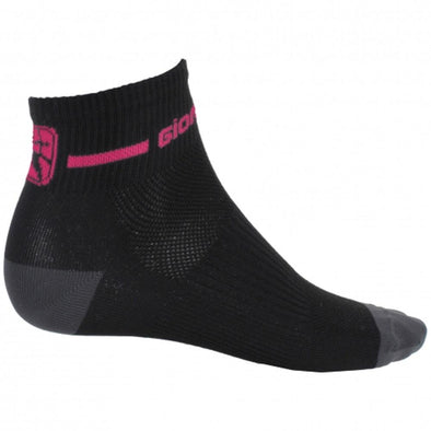 Giordana Cycling Women's Trade Sock Low Short Cuff - Black-Pink - Classic Cycling