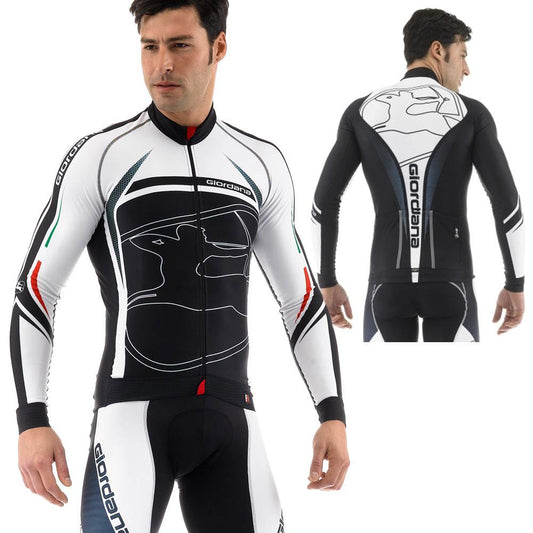Giordana FR-C Trade Long Sleeve Jersey "Predator" White - Classic Cycling