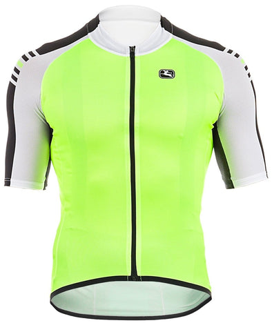 Giordana Sahara Short Sleeve Jersey - Yellow Fluo-White-Black - Classic Cycling