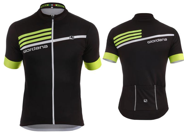 Giordana Silverline Giro Short Sleeve Jersey Black Fluo - Classic Cycling