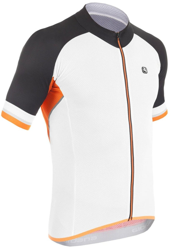 Giordana SilverLine Short Sleeve Jersey - White - Black - Orange - Classic Cycling