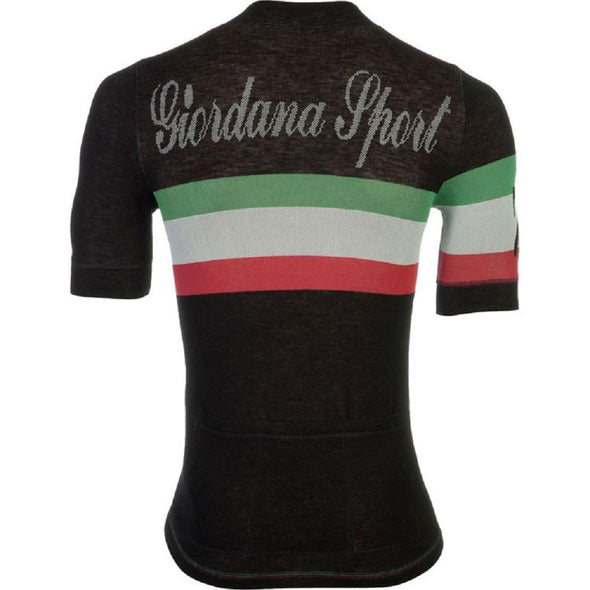 Giordana Sport Classic Performance Knitted Wool Short Jersey - Black-Italia - Classic Cycling