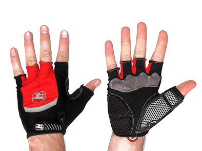 Giordana Strada Cycling Gel Gloves - Red - Classic Cycling