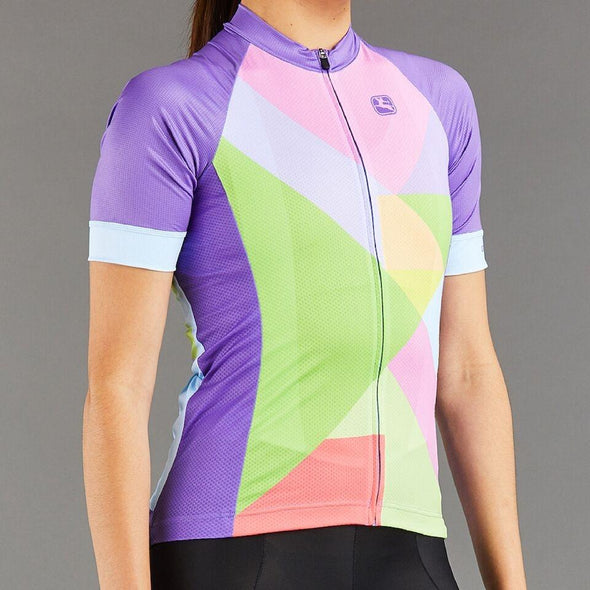Giordana Women's Tenax Pro Moda Geometria Cycling Jersey - Purple-Mint-Pink - Classic Cycling