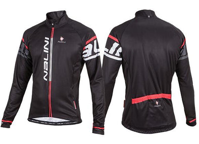 Nalini Logo Ti Long Sleeve Jersey - Black-Red - Classic Cycling