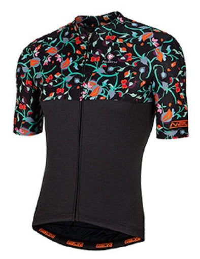 Nalini San Babila Short Sleeve Jersey - Black-Floral Art - Classic Cycling