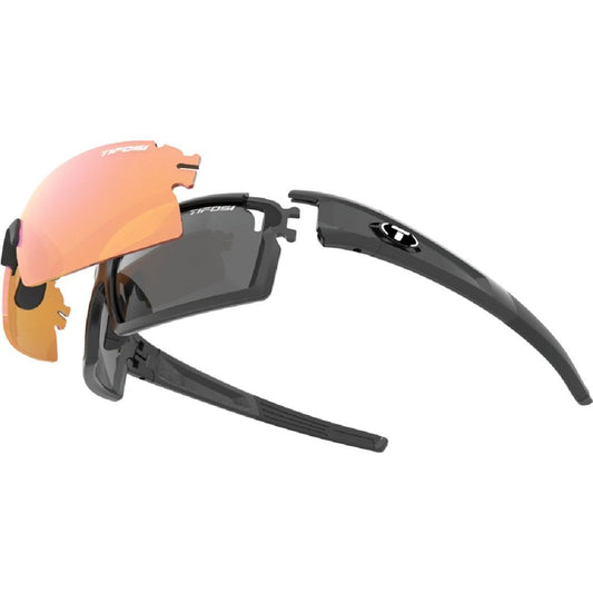Tifosi Escalate S.F. Sun Glasses - Matte Black w- Smoke, AC Red and Clear Lenses - Classic Cycling