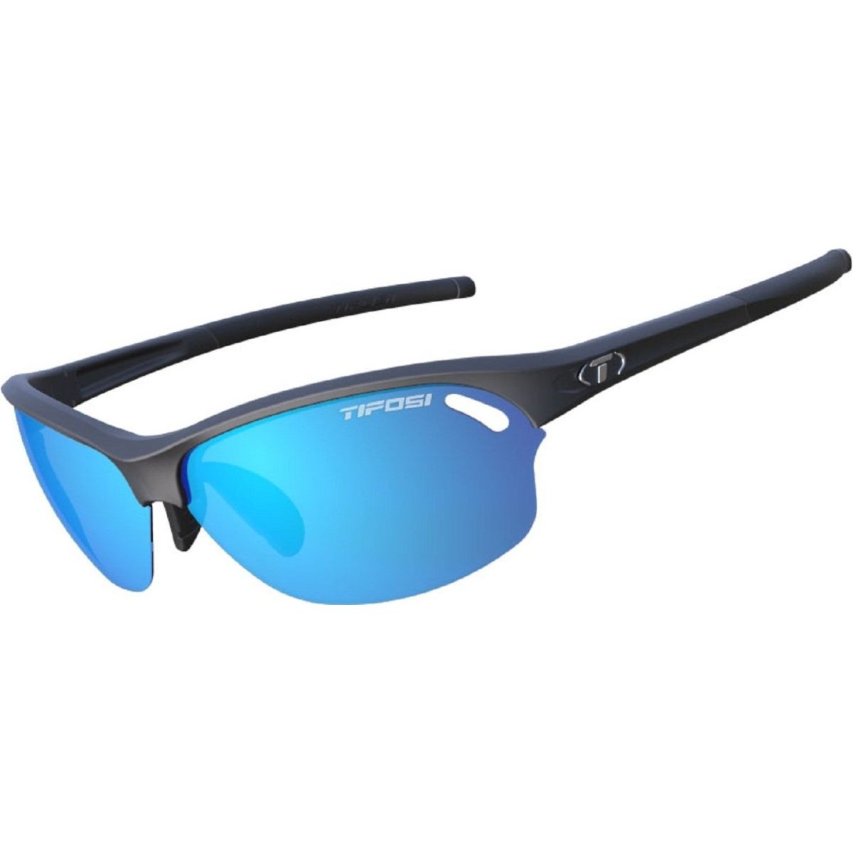 Tifosi Wasp Sun Glasses- Matte Black w- Clarion Blue, AC Red and Clear Lenses - Classic Cycling
