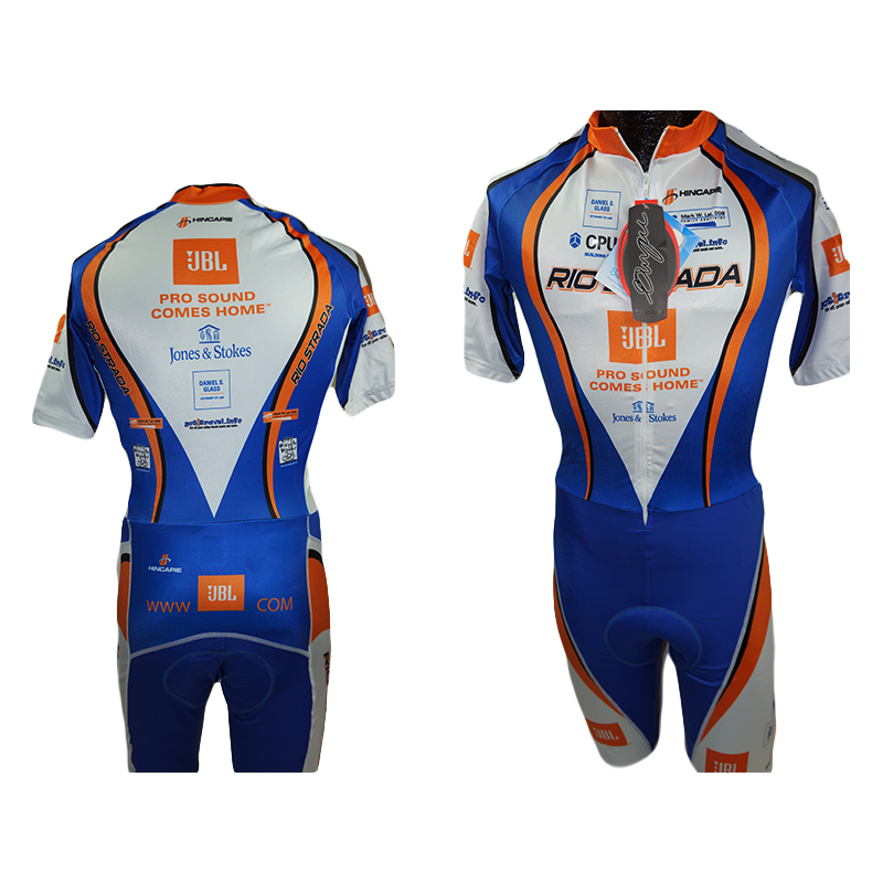 Hincapie Skinsuit - White-Blue - Classic Cycling