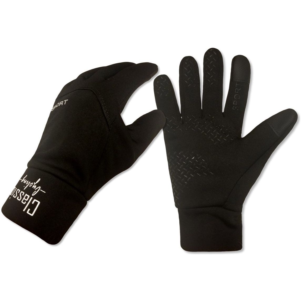 Winter Windproof Sport Fleece Gloves - Black - Classic Cycling