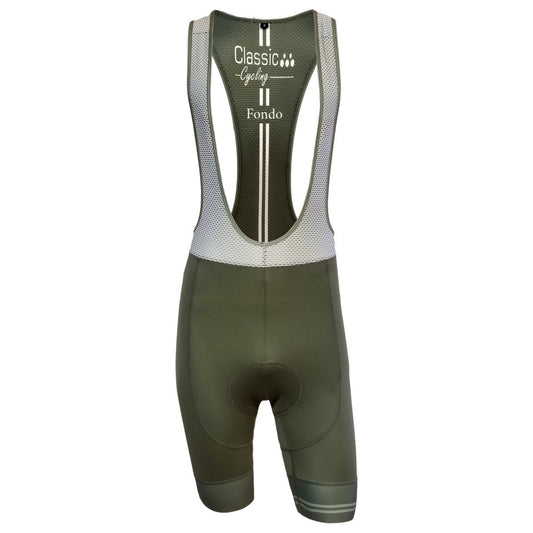 Women's Classic Cycling Fondo Bib Shorts - Olive - Classic Cycling